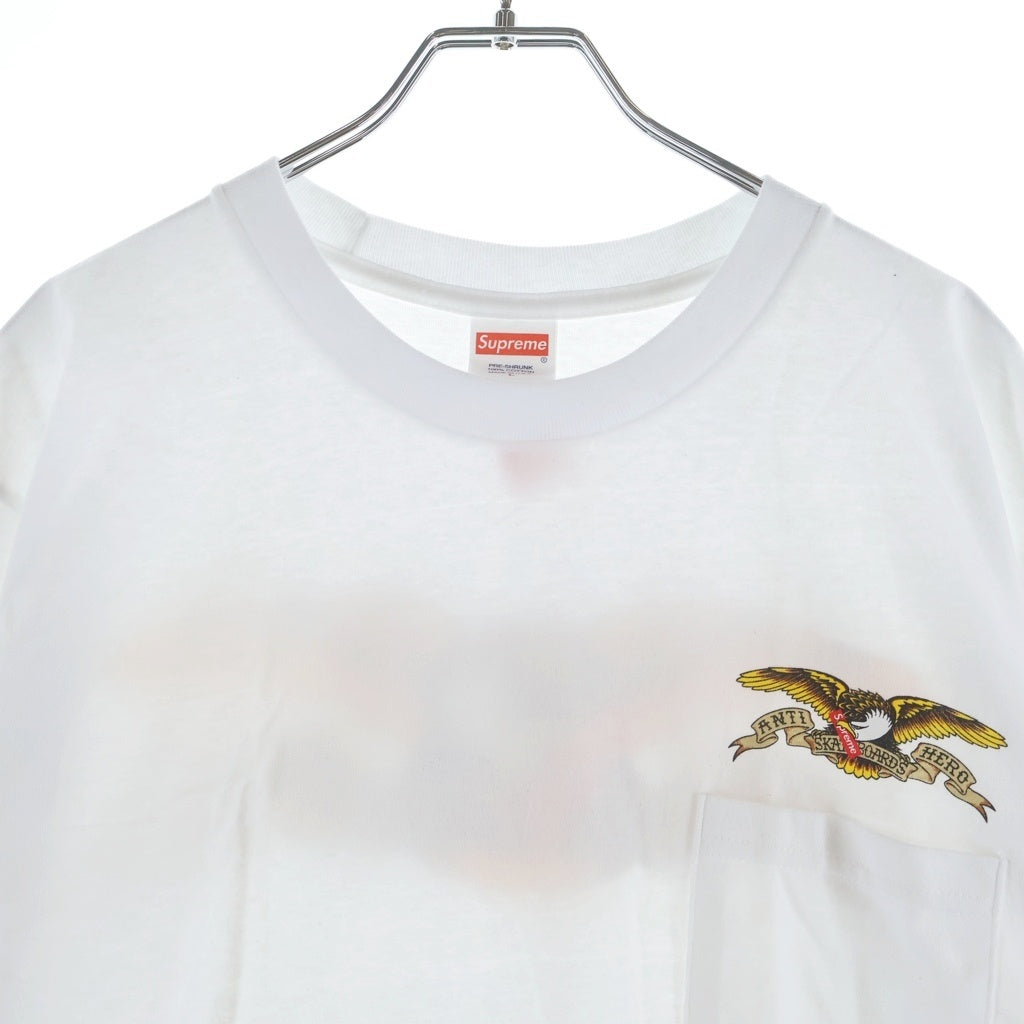 SUPREME(シュプリーム) 16SS Antihero Eagle Pocket Tee アンタイヒーロー 1ポケット 半袖Tシャツ カットソー ホワイト