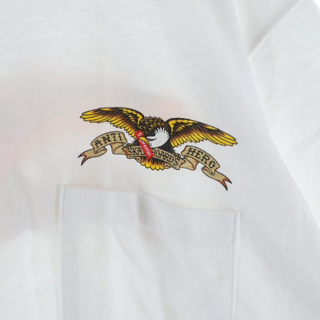 SUPREME(シュプリーム) 16SS Antihero Eagle Pocket Tee アンタイヒーロー 1ポケット 半袖Tシャツ カットソー ホワイト