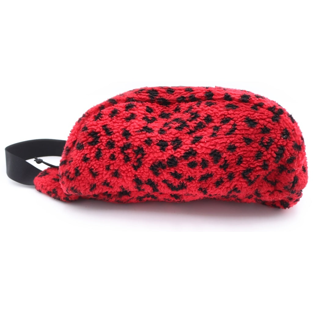 SUPREME(シュプリーム) 17AW Leopard Fleece Waist Bag レオパード柄 フリース ウェストバッグ レッド/ブラック