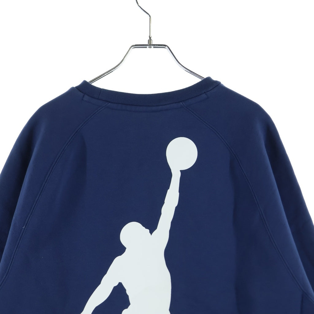 NIKE(ナイキ) 20AW ×Fragment Design JORDAN BRAND AS M J FG FLC CREW フラグメント ロゴプリント クルーネックスウェット トレーナー ネイビー DA2990-414