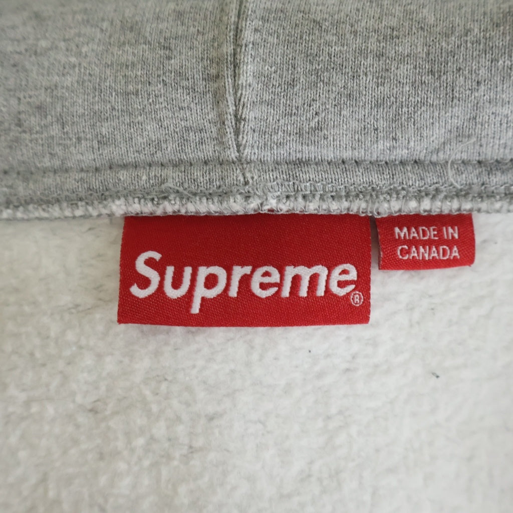 SUPREME(シュプリーム) 19AW Text Stripe Zip Up Hooded Sweatshirt テキストストライプ ロゴ スウェット ジップアップ パーカー グレー