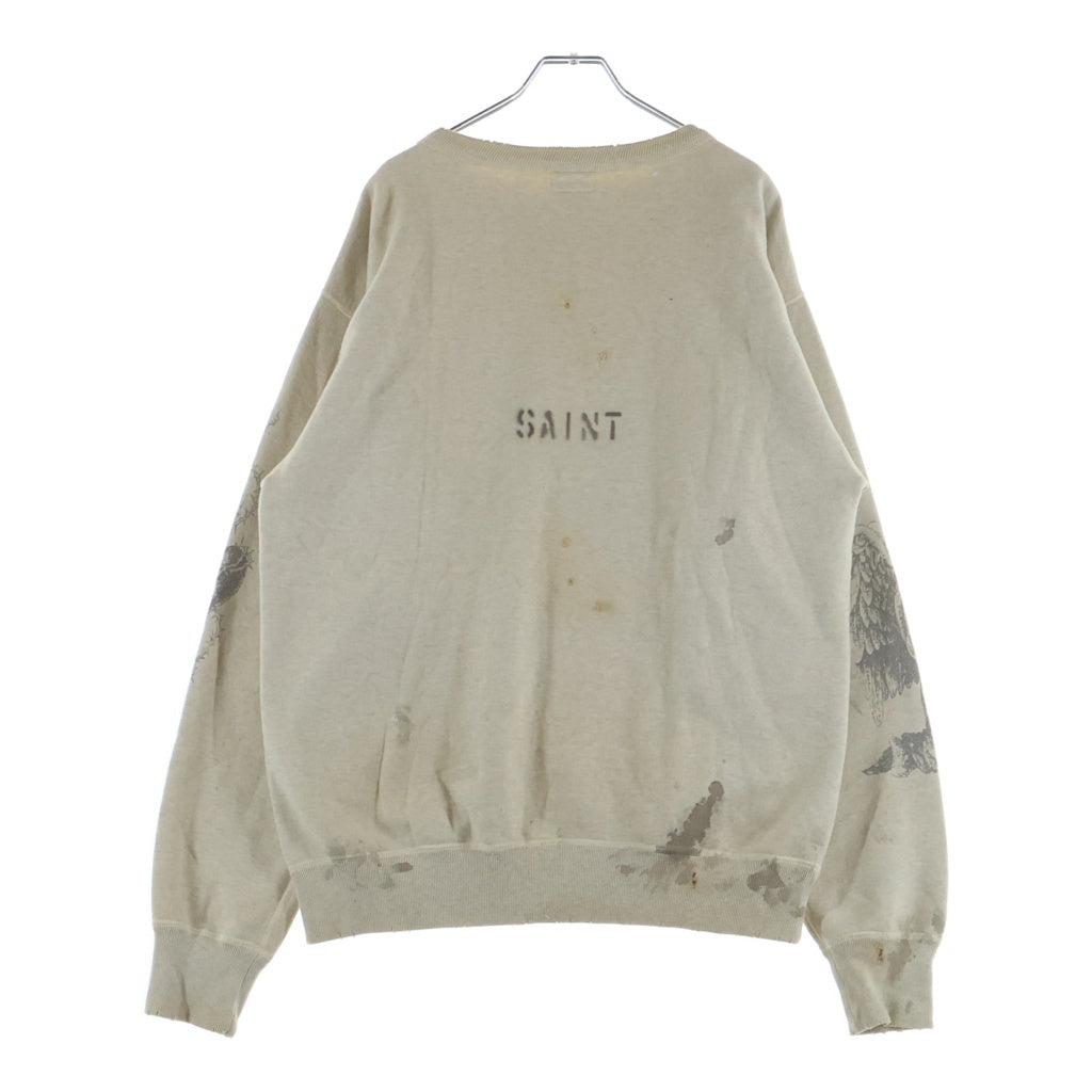 SAINT MICHAEL(セントマイケル) 20AW SM2 CREW SWEAT SHIRT ジーザス プリント クルーネックスウェットトレーナー グレー SM-A20-0000-009