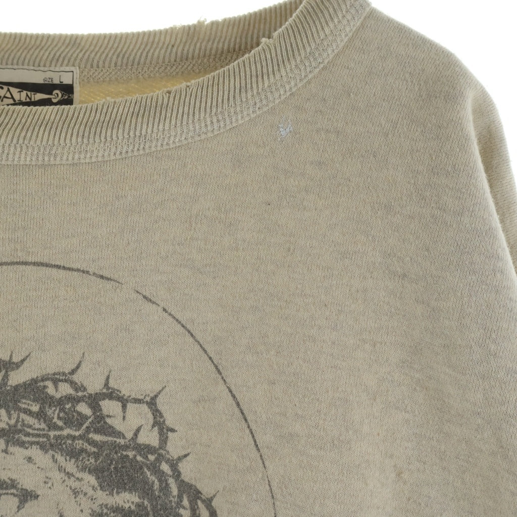 SAINT MICHAEL(セントマイケル) 20AW SM2 CREW SWEAT SHIRT ジーザス プリント クルーネックスウェットトレーナー グレー SM-A20-0000-009