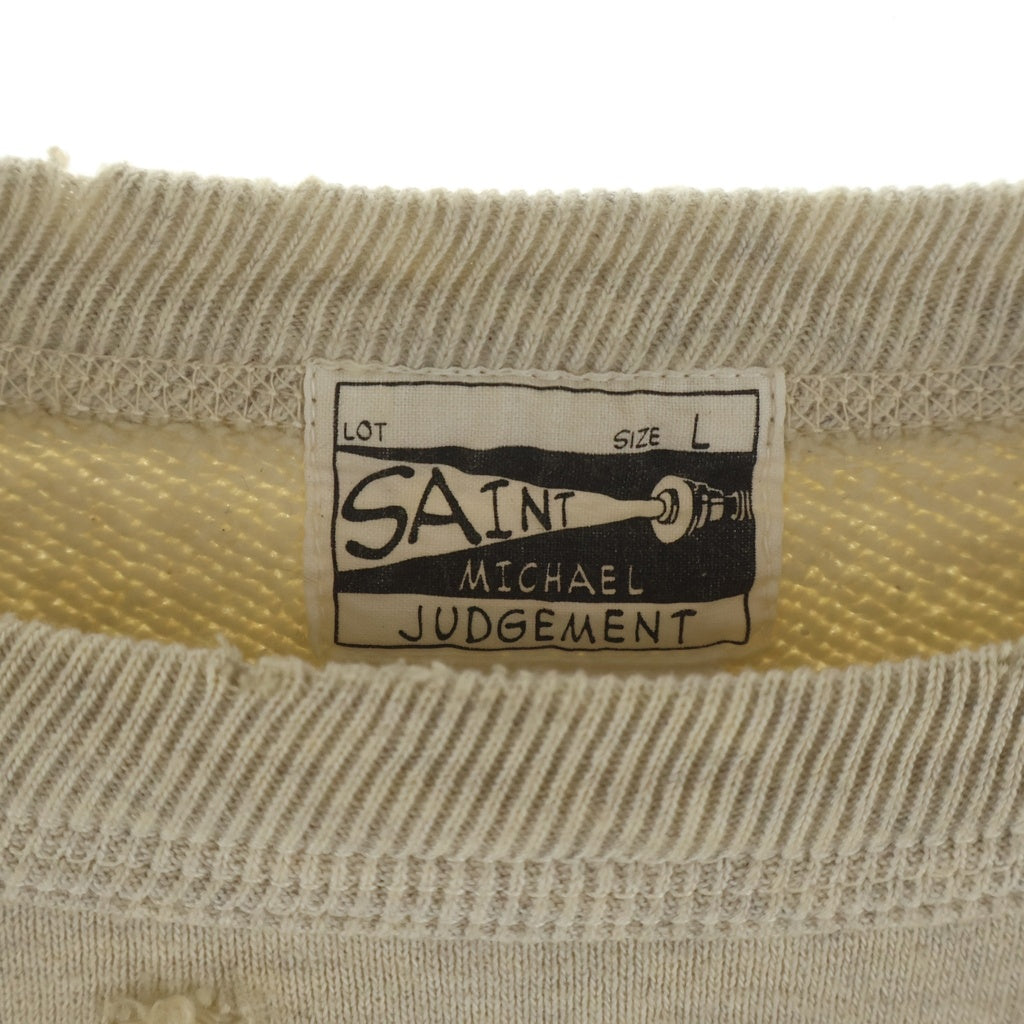 SAINT MICHAEL(セントマイケル) 20AW SM2 CREW SWEAT SHIRT ジーザス プリント クルーネックスウェットトレーナー グレー SM-A20-0000-009