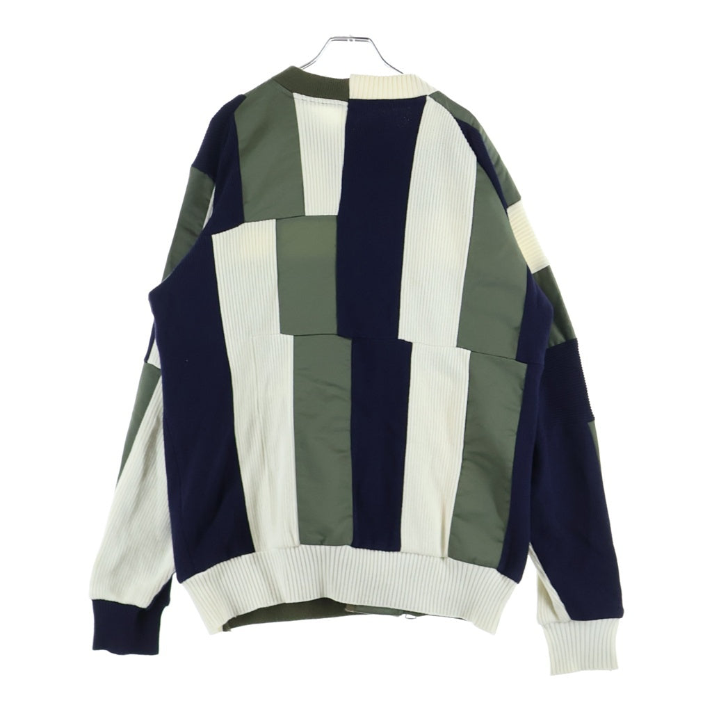 Sacai(サカイ) 21SS Hank Willis Thomas ニット切替 ナイロンライダース ジャケット マルチ 21-02453M