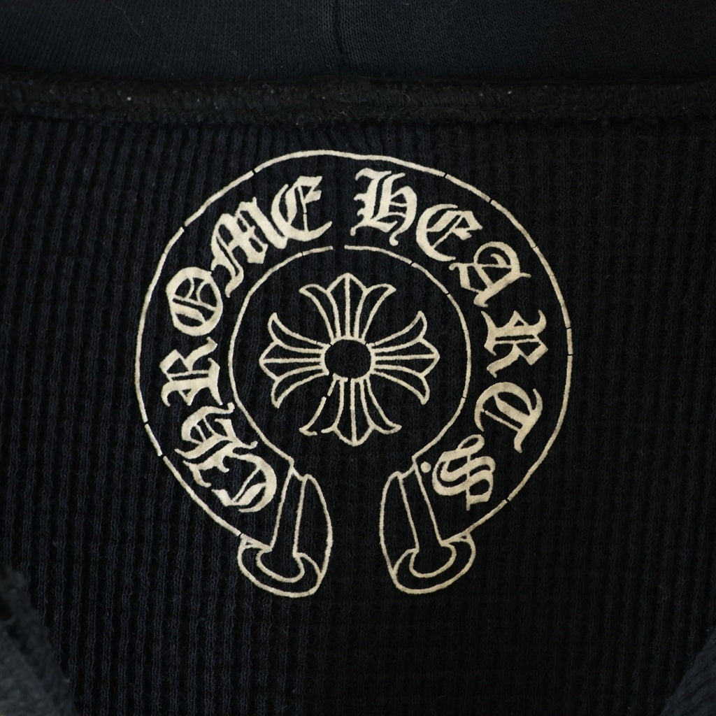 CHROME HEARTS(クロムハーツ) OLD SWTSHRT HD ZIP オールド アメリカンフラッグ 星条旗 ホースシュープリント 裏地サーマル ジップアップパーカー ブラック
