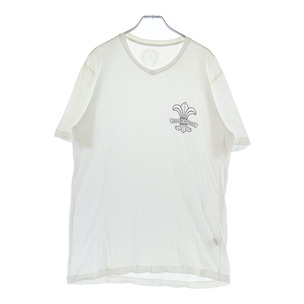 CHROME HEARTS(クロムハーツ) BSフレア プリント Vネック 半袖Tシャツ カットソー ブラック/ホワイト