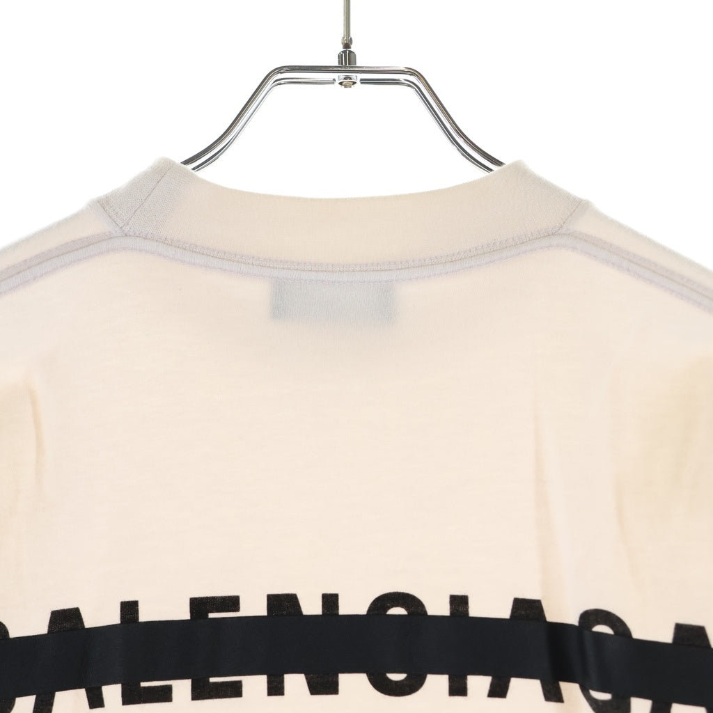 BALENCIAGA(バレンシアガ) STRIKE 1917 OVERSIZED T-SHIRT 両面ロゴプリント 半袖Tシャツ カットソー ホワイト 694576 TMVJ6