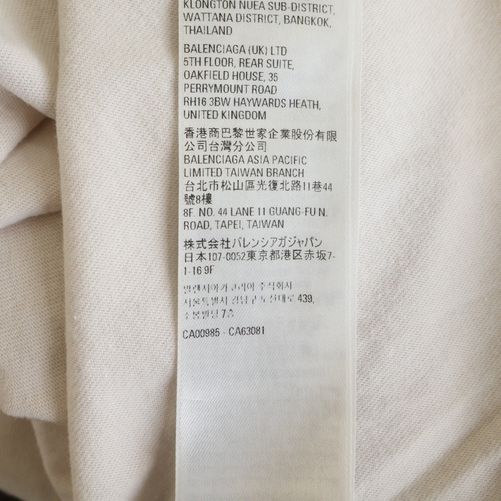 BALENCIAGA(バレンシアガ) STRIKE 1917 OVERSIZED T-SHIRT 両面ロゴプリント 半袖Tシャツ カットソー ホワイト 694576 TMVJ6