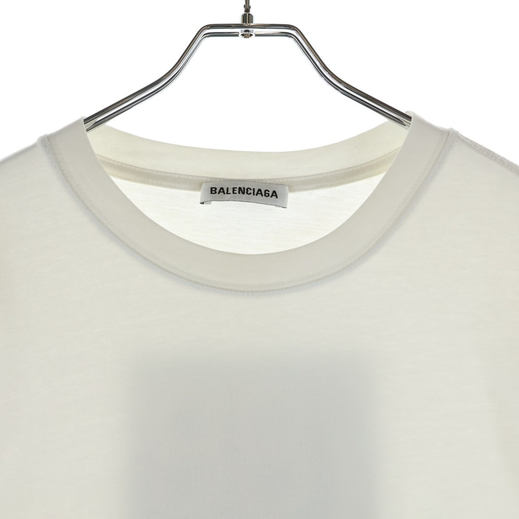 BALENCIAGA(バレンシアガ) BBロゴ 両面プリント 半袖Tシャツ カットソー ホワイト 594599 THV63