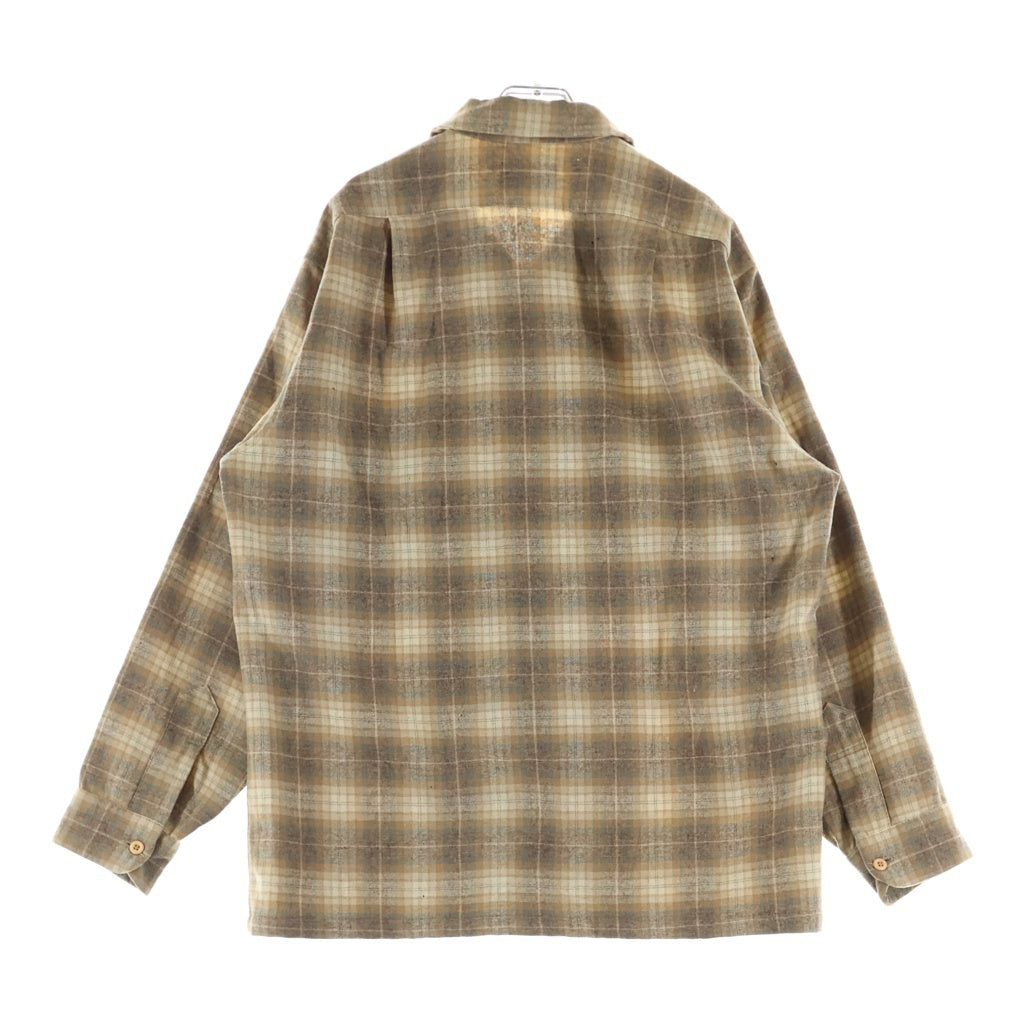 PENDLETON(ペンドルトン) 70s Ombre Check Board Shirt オンブレチェック 総柄 長袖シャツ ブラウン