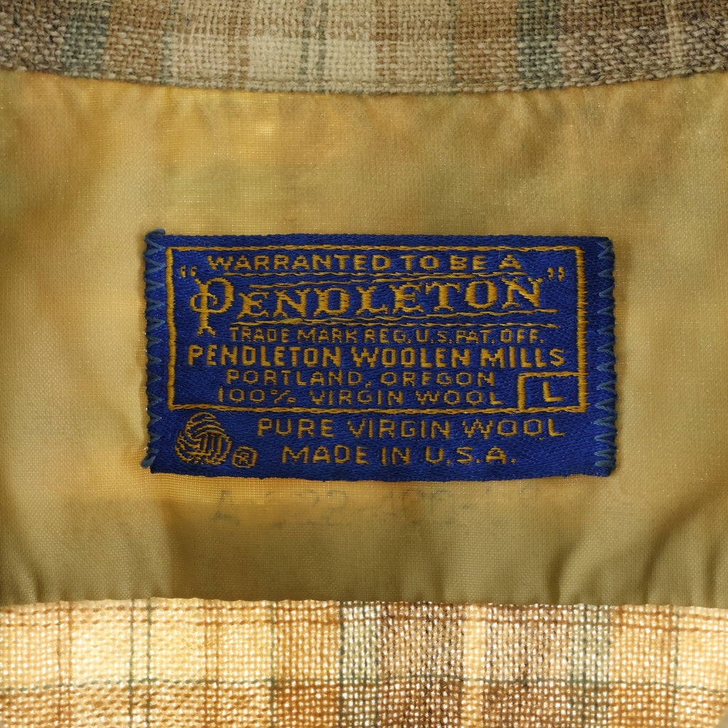 PENDLETON(ペンドルトン) 70s Ombre Check Board Shirt オンブレチェック 総柄 長袖シャツ ブラウン