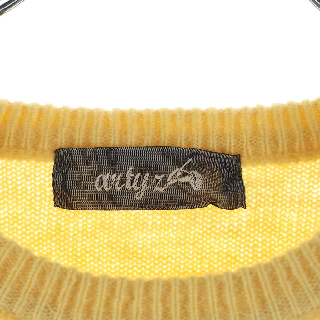NO BRAND(ノーブランド) 【ARTYZ アーティーズ】08AW × PEANUTS CHARLIE BROWN KNIT ピーナッツ チャーリーブラウン クルーネック ウールニットセーター イエロー 08AW NT-01