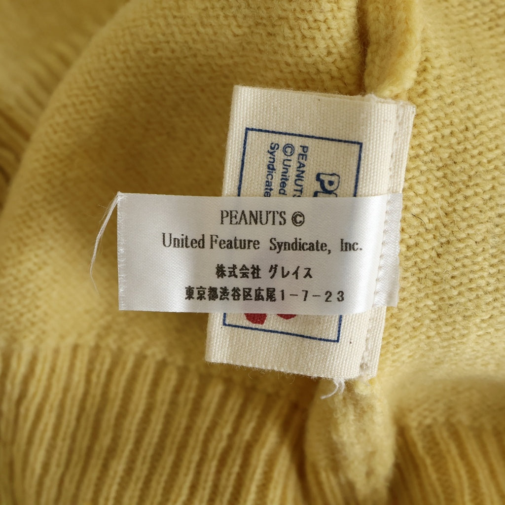 NO BRAND(ノーブランド) 【ARTYZ アーティーズ】08AW × PEANUTS CHARLIE BROWN KNIT ピーナッツ チャーリーブラウン クルーネック ウールニットセーター イエロー 08AW NT-01
