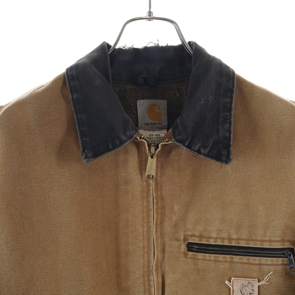 CARHARTT(カーハート) 00s 裏地チェック ブランケット ダック デトロイトジャケット ブラウン ブラウン J97