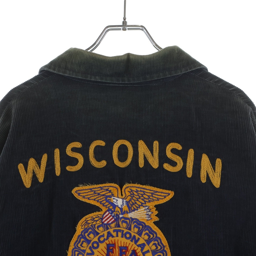VINTAGE(ヴィンテージ) 90s Future Farmers of America FFA WISCONSIN BOWLER Jacket 両面刺繍 コーデュロイ FFAジャケット ネイビー