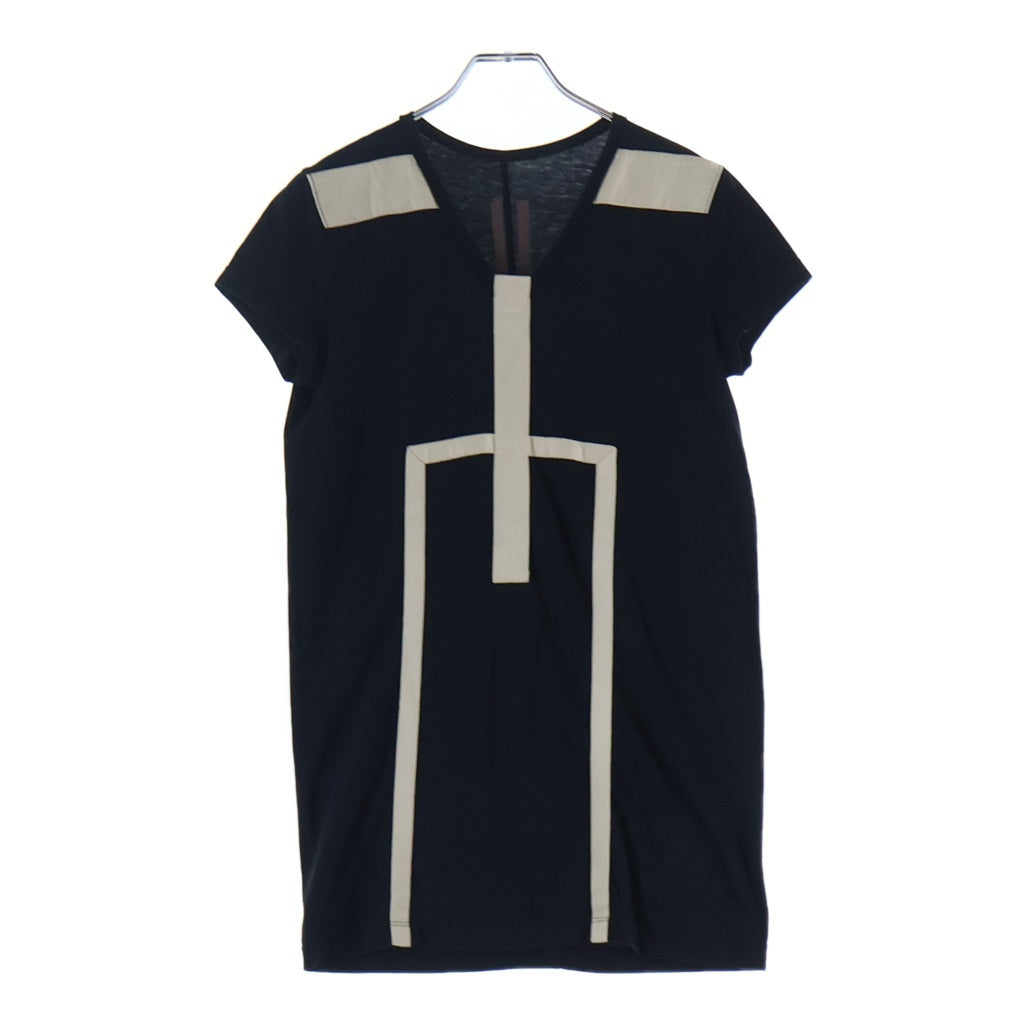 Rick Owens DRKSHDW(リックオウエンス ダークシャドウ) Geo Panel Design Tee パネルデザイン 半袖Tシャツ カットソー ブラック DU17S5251