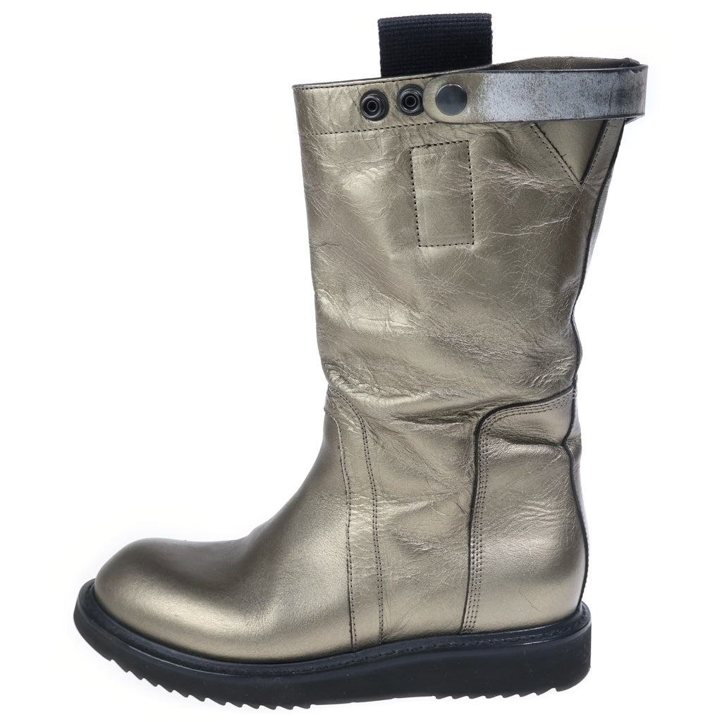 Rick Owens(リックオウエンス) デストロイレザー メタリック ペコスブーツ ゴールド