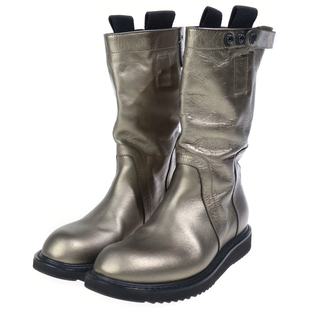 Rick Owens(リックオウエンス) デストロイレザー メタリック ペコスブーツ ゴールド
