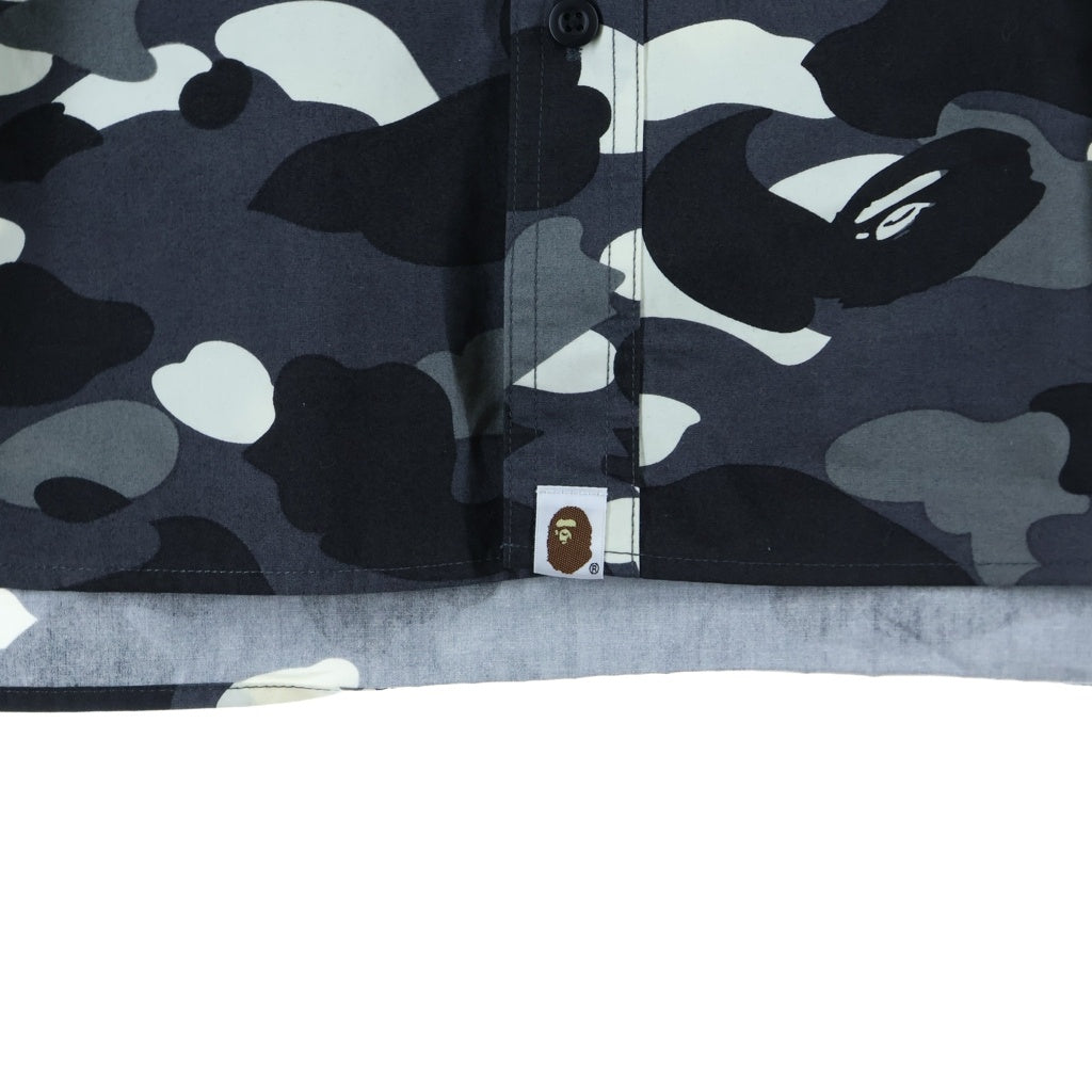 A BATHING APE(アベイシングエイプ) Bape Black Camo Long Sleeve Shirt ベイプカモ総柄 長袖シャツ ブラック 001SHB801028X