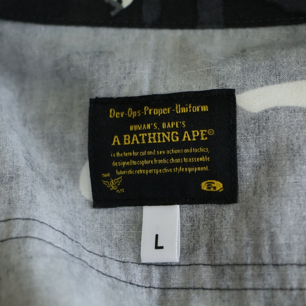 A BATHING APE(アベイシングエイプ) Bape Black Camo Long Sleeve Shirt ベイプカモ総柄 長袖シャツ ブラック 001SHB801028X