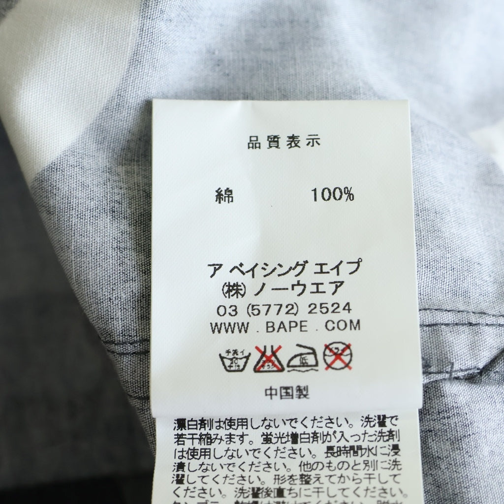 A BATHING APE(アベイシングエイプ) Bape Black Camo Long Sleeve Shirt ベイプカモ総柄 長袖シャツ ブラック 001SHB801028X