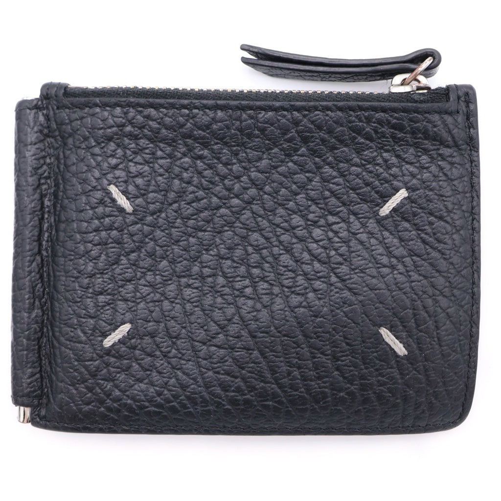 Maison Margiela(メゾンマルジェラ) WALLET SLIM 2 PINCER 4ステッチ レザー 二つ折り マネークリップ ブラック SA1UI0022 P4455
