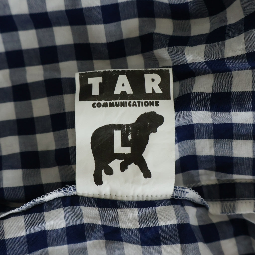 NO BRAND(ノーブランド) 【TAR トーキョーエアランナー】00s 15周年記念 スター 星柄 パッチワーク チェック柄 長袖シャツ ネイビー S-62