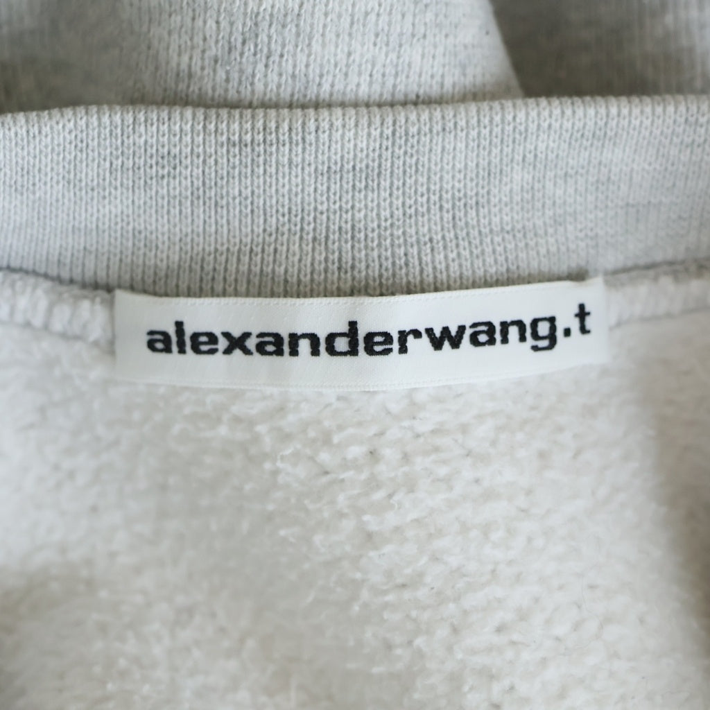ALEXANDER WANG(アレキサンダーワン) Logo Crewneck Swaetshirt ロゴ クルーネックスウェットトレーナー グレー 4CC3221360