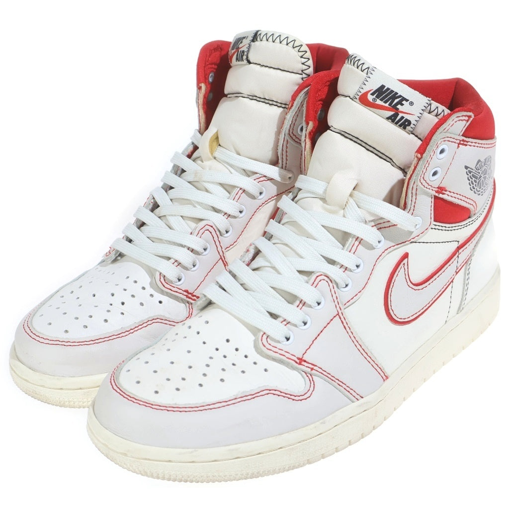NIKE(ナイキ) Air Jordan 1 Retro High OG Sail University Red エアジョーダン1 レトロ ハイ OG セイル ユニバーシティーレッド ハイカットスニーカー US9/27cm 555088-160