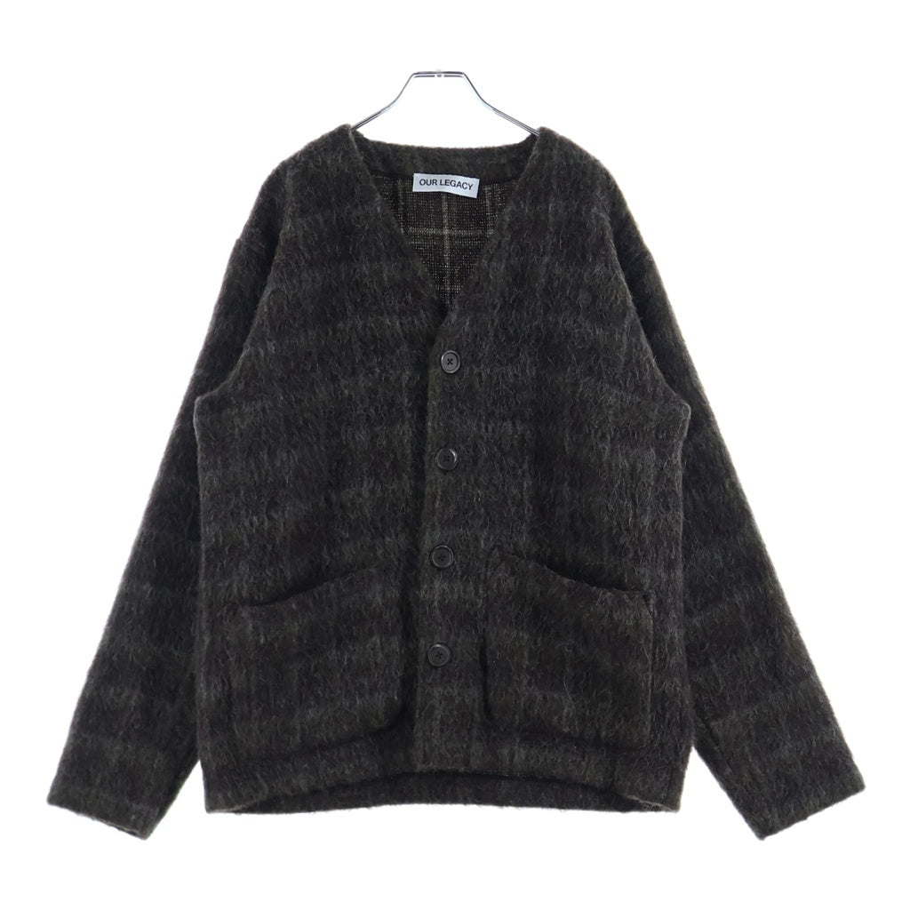 OUR LEGACY(アワーレガシー) 25AW Cardigan チェック ドルフ ヘイリー ウールモヘアニット カーディガン ブラウン M4256CD