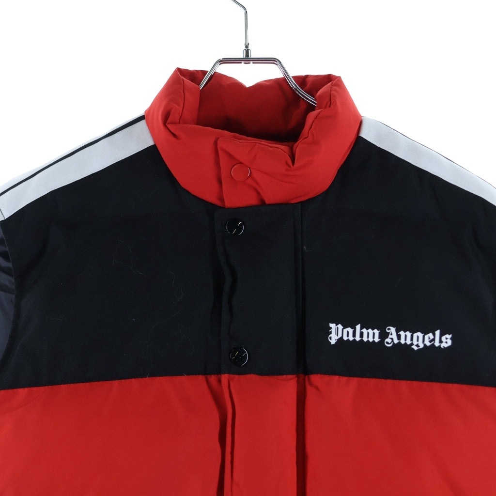 Palm Angels(パームエンジェルス) 19SS DOWNTRACK VEST ロゴプリント ジップアップ ダウンジャケット ベスト レッド PMED006E19576002