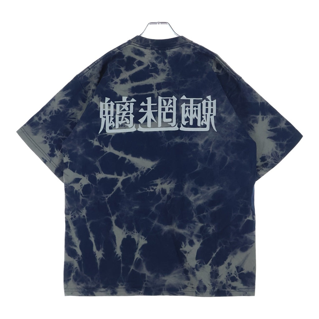 TENDERLOIN(テンダーロイン) ACID WASH S/S TEE PLOCLUBタグ アシッドウォッシュ グラフィックプリント クルーネック 半袖Tシャツ カットソー ネイビー
