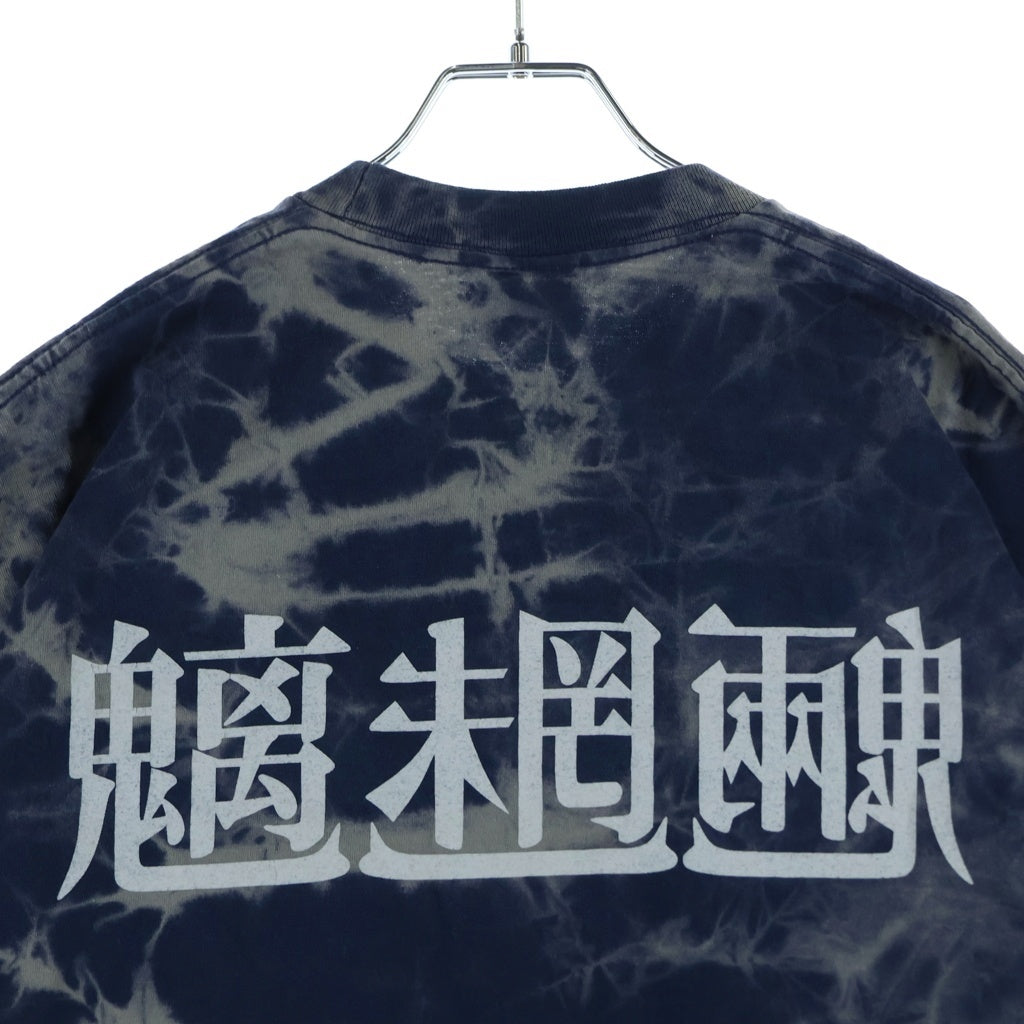 TENDERLOIN(テンダーロイン) ACID WASH S/S TEE PLOCLUBタグ アシッドウォッシュ グラフィックプリント クルーネック 半袖Tシャツ カットソー ネイビー