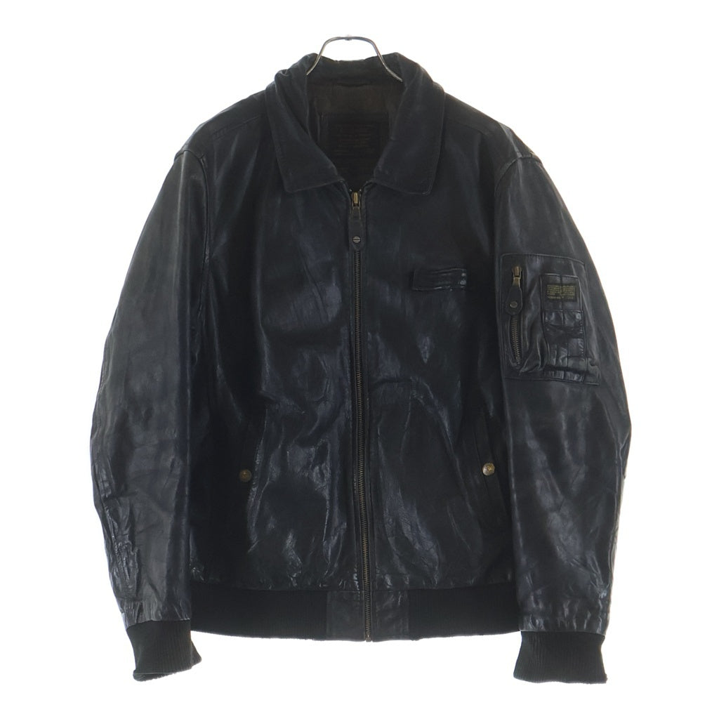 NO BRAND(ノーブランド) RED SKINS A-2 LEATHER FLIGHT JACKET レッドスキンズ ヴィンテージ レザー フライトジャケット ブラック