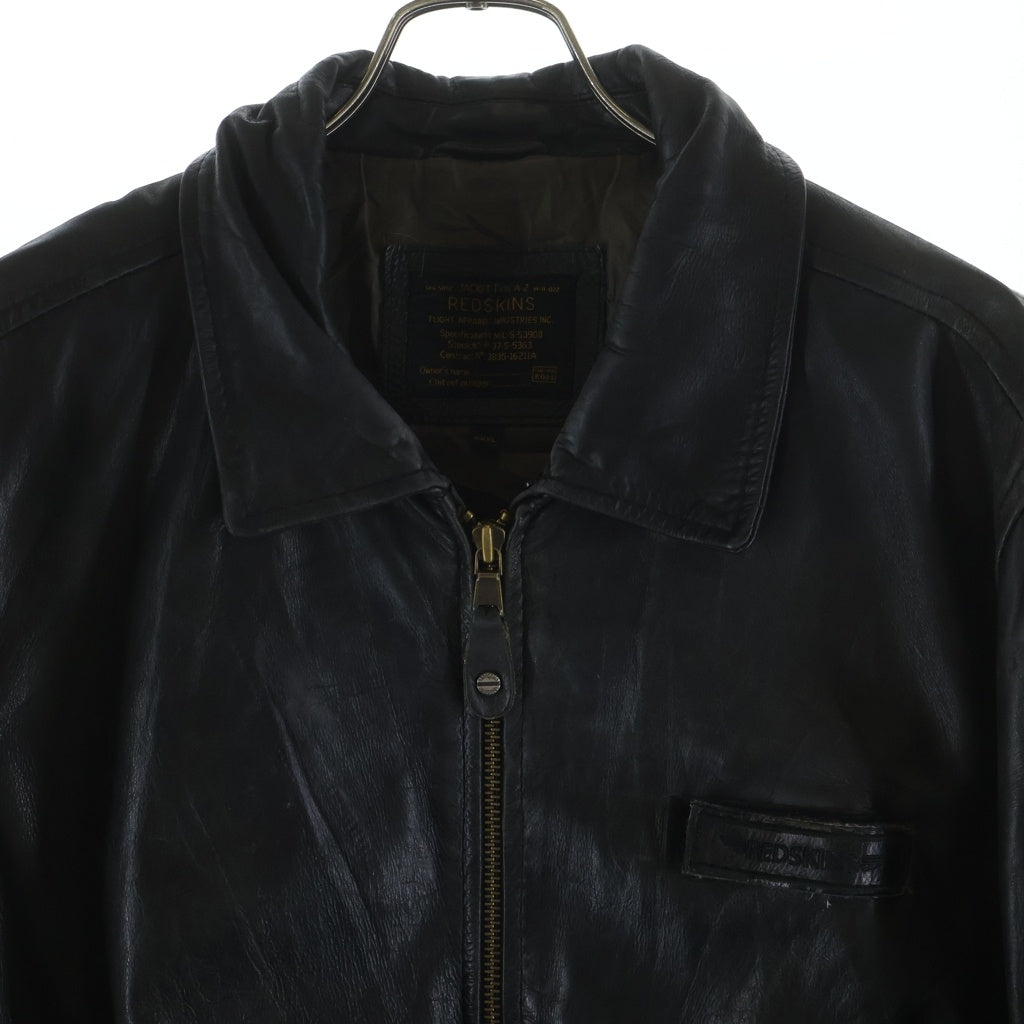 NO BRAND(ノーブランド) RED SKINS A-2 LEATHER FLIGHT JACKET レッドスキンズ ヴィンテージ レザー フライトジャケット ブラック