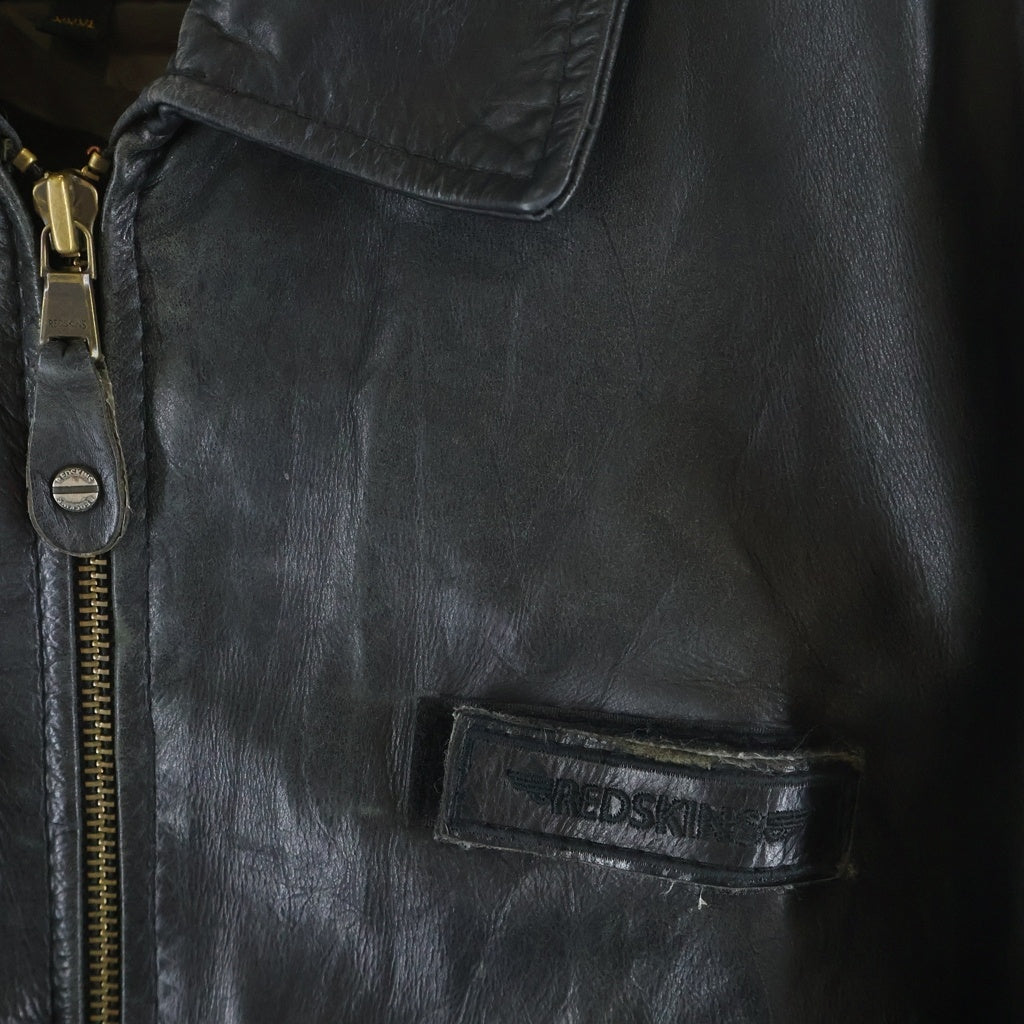 NO BRAND(ノーブランド) RED SKINS A-2 LEATHER FLIGHT JACKET レッドスキンズ ヴィンテージ レザー フライトジャケット ブラック