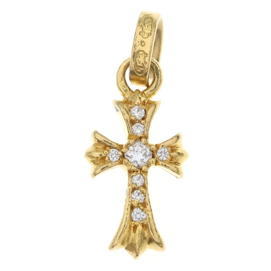 CHROME HEARTS(クロムハーツ) 22K CRS BBYFAT P/DIA ベイビーファットクロス PAVEダイヤ ペンダントトップ ゴールド BCA035