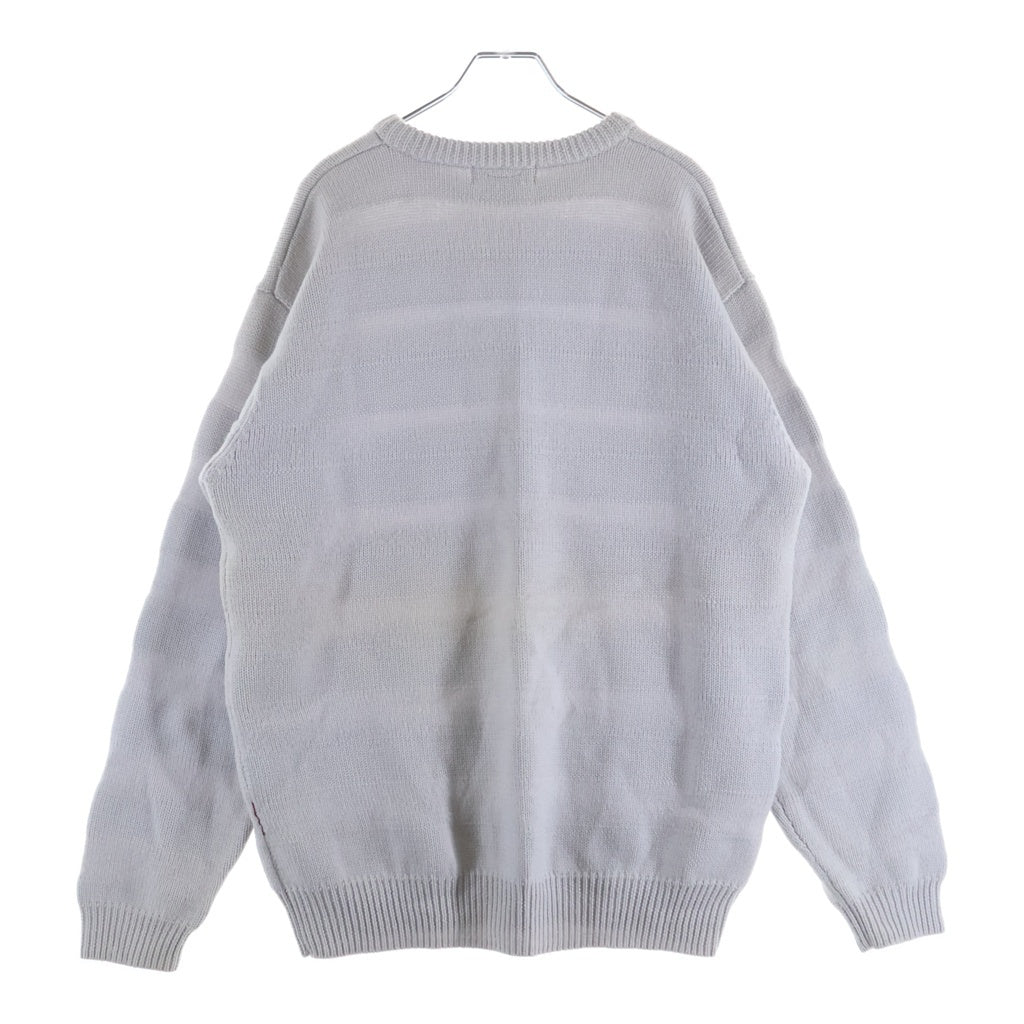GOODENOUGH(グッドイナフ) 90s KNITWEARタグ クルーネック ボーダー ニットセーター ライラック