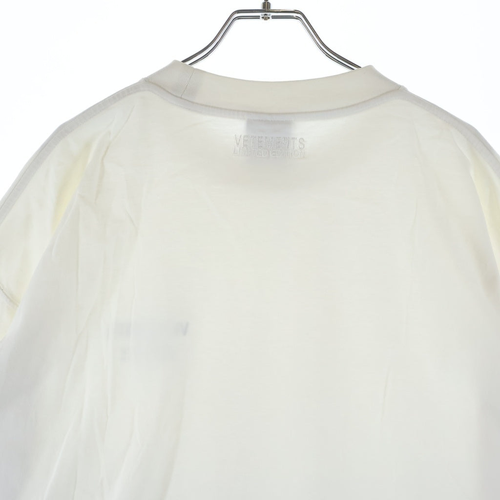 VETEMENTS(ヴェトモン) 22SS Click Here Tee クリック ヒア フロント プリント 半袖 Tシャツ カットソー ホワイト UA53TR110W