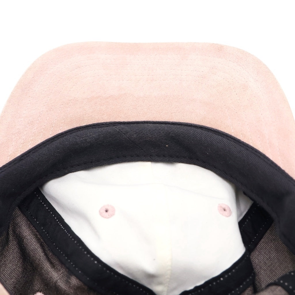 SUPREME(シュプリーム) 16SS Suede Classic Logo 6-Panel クラシックロゴ スエードレザー6パネルキャップ ピンク
