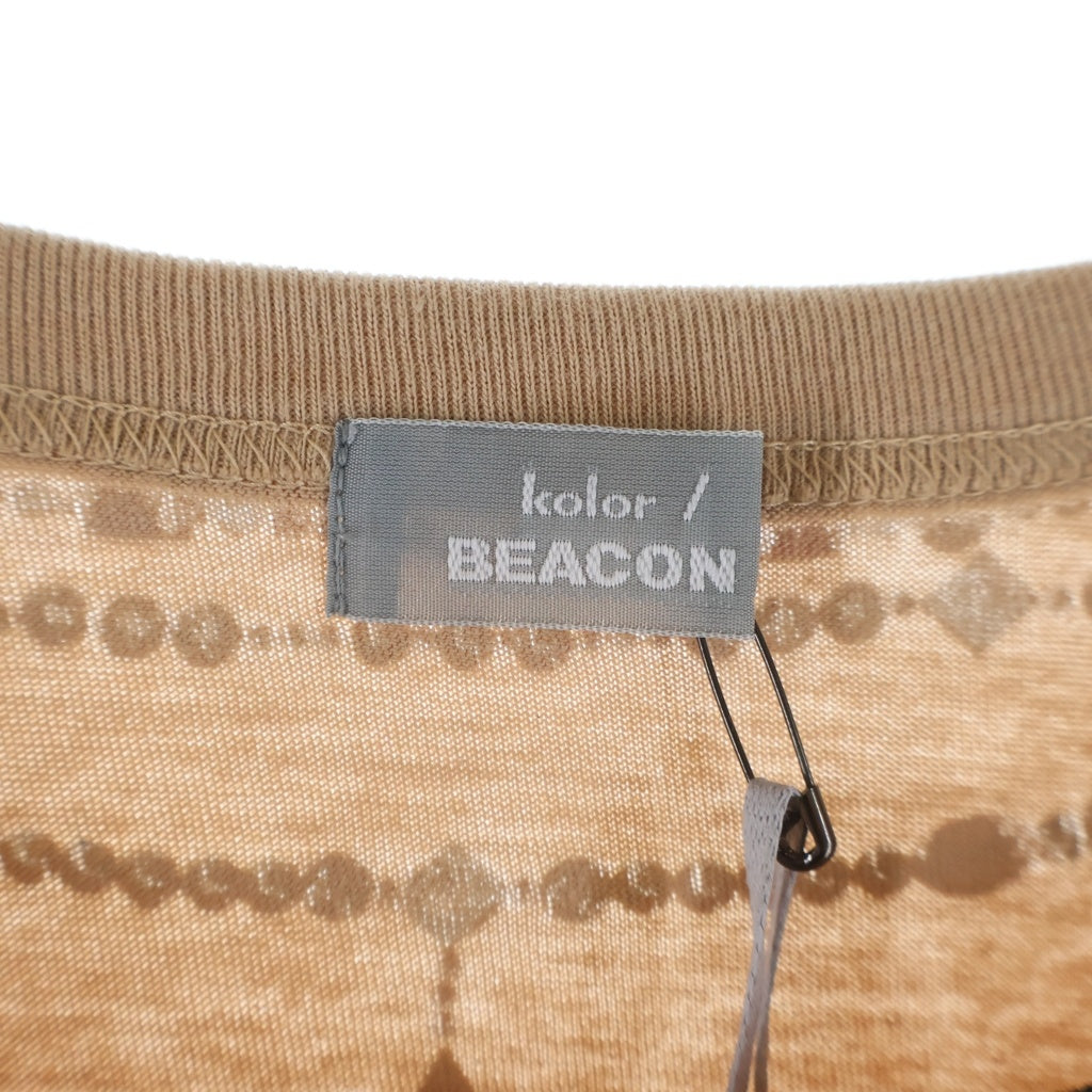 kolor BEACON(カラービーコン) グラフィックプリント クルーネック 長袖Tシャツ カットソー ベージュ 25WBM-T09235