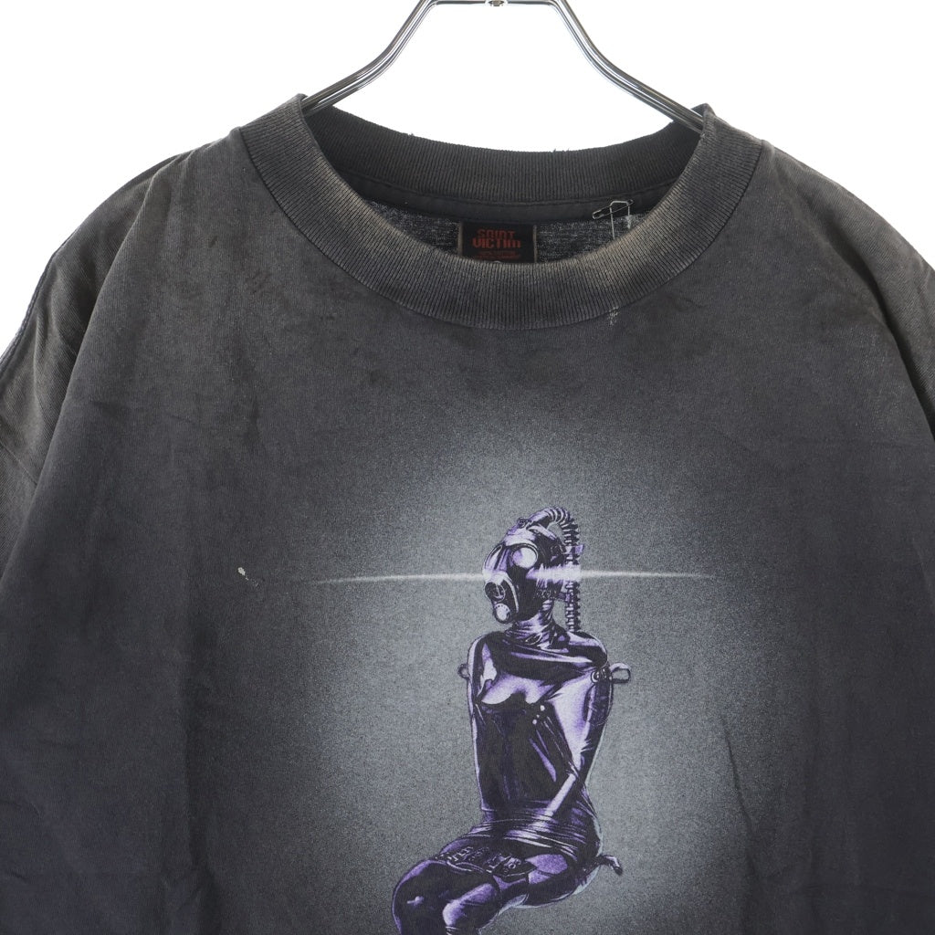 SAINT MICHAEL(セントマイケル) ×Hajime Sorayama SS TEE MASK 空山基 マスク プリント クルーネック 半袖Tシャツ カットソー ブラック SM-HR1-0000-C75