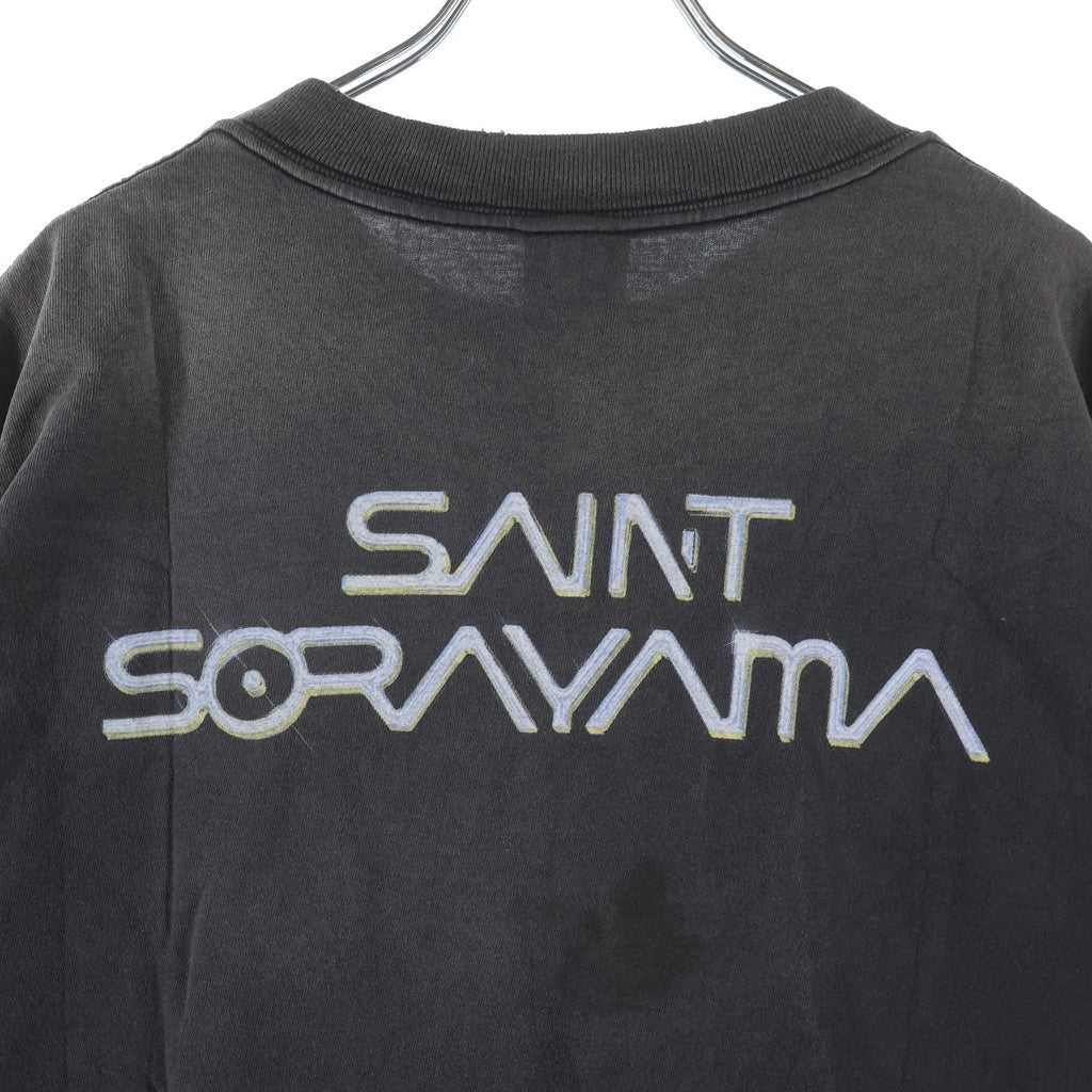 SAINT MICHAEL(セントマイケル) ×Hajime Sorayama SS TEE MASK 空山基 マスク プリント クルーネック 半袖Tシャツ カットソー ブラック SM-HR1-0000-C75