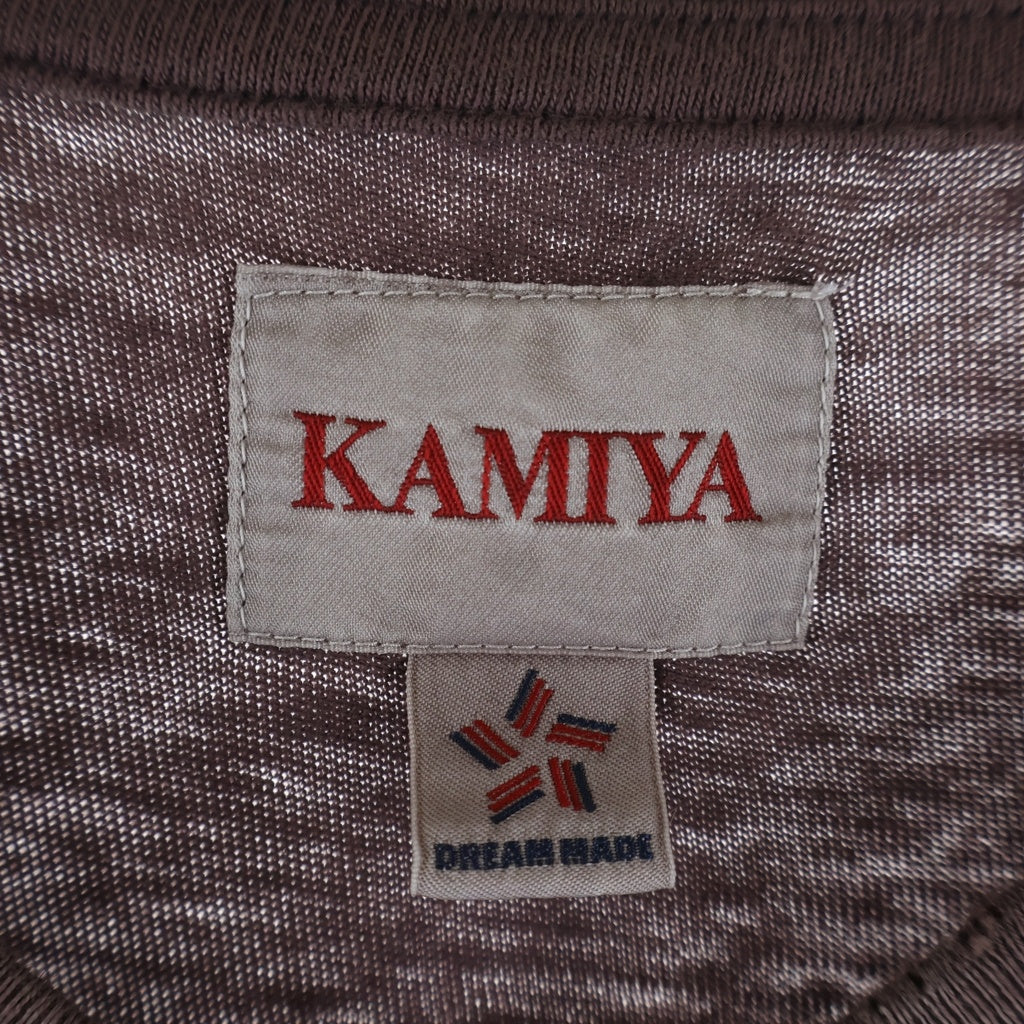 KAMIYA(カミヤ) 25SS AGEHA Embroidery Distressed Tee アゲハ蝶 エンブロイダリー クルーネック 半袖Tシャツ カットソー ボルドー G14TS089