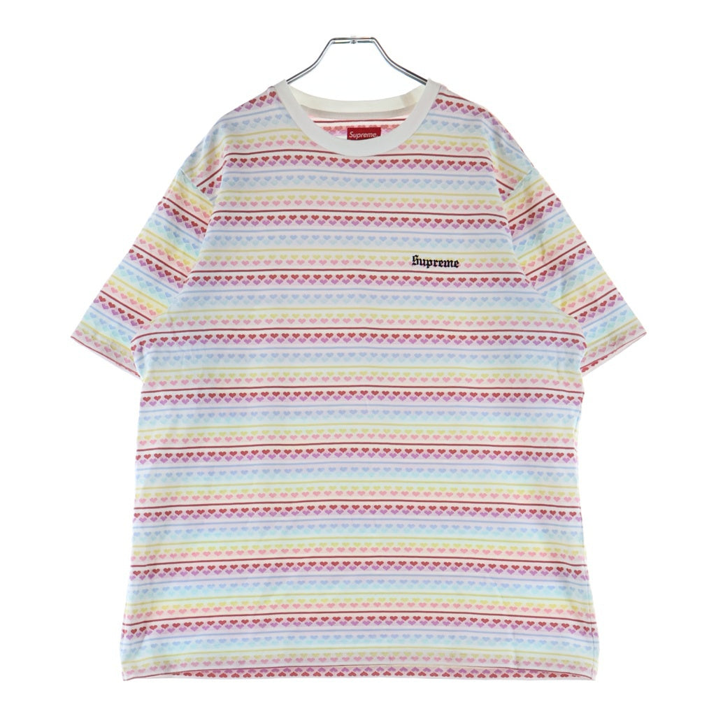 SUPREME(シュプリーム) 22SS Hearts Jacquard S/S Top ハート 総柄 半袖Tシャツ カットソー マルチ
