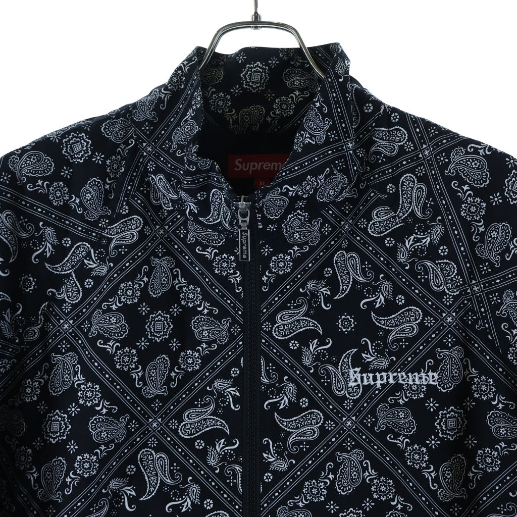 SUPREME(シュプリーム) 18SS Bandana Track Jacket バンダナ 総柄 トラックジャケット ブラック