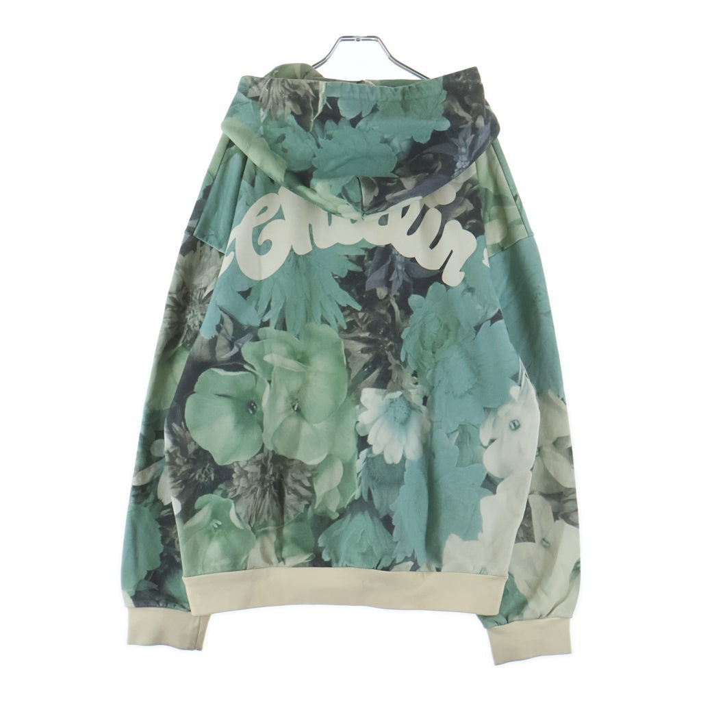 Chillin(チリン) Flower Hoodie フラワー総柄 プルオーバーパーカー グリーン