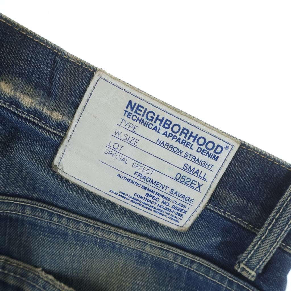 NEIGHBORHOOD(ネイバーフッド) 05AW FRAGMENT SAVAGE NARROW STRAIGHT DENIM PANT フラグメントサベージ ナロー デトロイト加工 ストレートデニムパンツ ジーンズ インディゴ 052EX