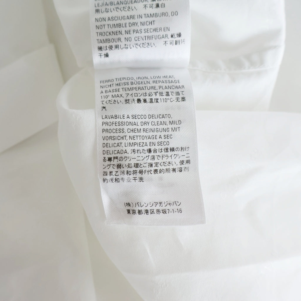 BALENCIAGA(バレンシアガ) オーバーサイズ ロゴ刺繍 長袖シャツ ホワイト 675646 TEM21